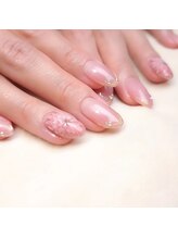 ピオニーネイル(peony nail)/ピンクのダリア