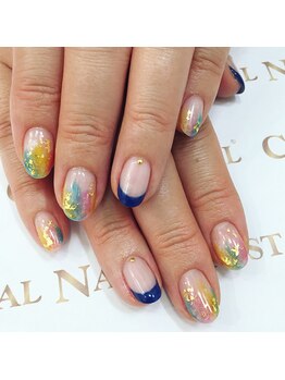 クリスタルネイル 木の葉モール橋本店(CRYSTAL NAIL)/フレンチタイダイネイル