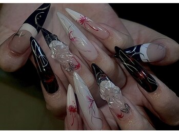 ネイルスタジオイー(nailstudio E)/red spidre lily.:*・°