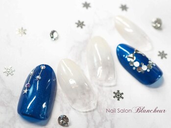 ネイルサロン ブランシュール(Nail Salon Blancheur)/《X'masネイル》 ブルーX'mas