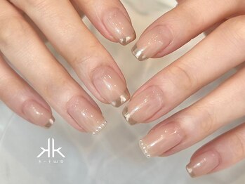 ケーツーネイル(k-two nail)/ミラー×パールフレンチ(みな)
