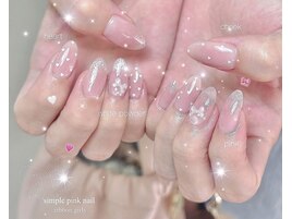 ピンクガーリーネイル