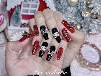 レアネイル 渋谷店(Le’a nail)/赤チェック☆キティー