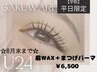 <平日限定>★学割U24★【眉毛WAX+選べるまつ毛パーマ/¥6500】