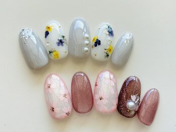 ガナッシュ ネイルアンドアイラッシュ(Ganache.NAIL＆EYELUSH )の写真/ハンド春デザイン定額ネイル・色変更可♪【全員オフ込み7040円】