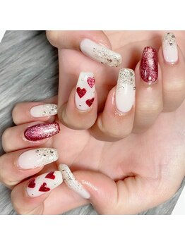 20代学生さんに人気ハートネイル