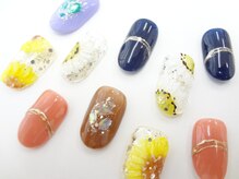 ネイルサロン クイール 小山店(NAIL SALON QUILL)/ワンカラー×フラワーアート