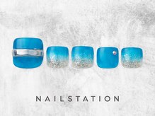 ネイルステーション ルミネ新宿1店(NAIL STATION)/クリアブルーネイル／パラジェル