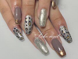 キラキラレオパードネイル