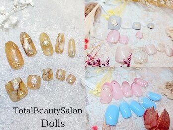 トータルビューティーサロン ドールズ(total beauty salon Dolls)の写真/スカルプや定額ネイルのアートが得意!!定額MENUでは豊富な種類のデザインをご用意☆持ち込みデザインOK◎