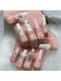 ピオミエルネイル 新宿(pio miel nail) ミルキーホワイト×ベビーピンク
