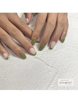 アミュレット 金剛店(amulet)/シンプルピスタチオネイル