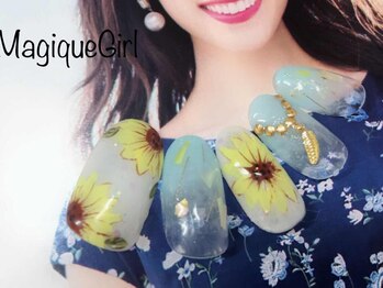 マジックガール 津田沼店(MagiqueGirl)/【ひまわりネイル】¥11980