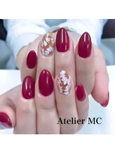 アトリエ エムシー 新富町(Atelier MC)/手描きフラワーアートネイル