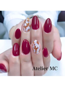 アトリエ エムシー 新富町(Atelier MC)/手描きフラワーアートネイル