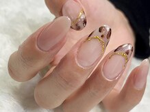 サロンドフォーエイチ(salon de 4H)/フレンチにレオパードネイル！