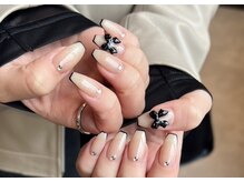 ダブリューアイラッシュ 中野(W.eyelash)/リボンネイル　フレンチ持ち込み