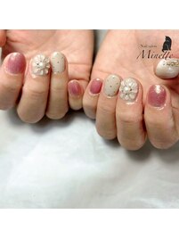 【定額】お花×ショートネイル