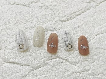 サローネ レジーナ(salone Regina)/ツイード/ホワイト/冬ネイル