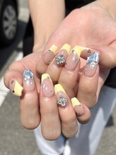 ロータスネイル(Lotus Nail)/パステルイエローフレンチ