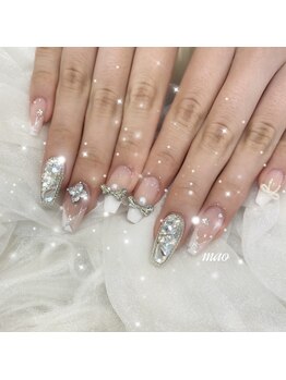 リンドネイル バイ モカ アンド ララ(Lind nail by moca and LaLa)/キラキラフレンチネイル