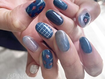ネイルスペース ジェイズ ピンキー(NAIL SPACE J's PINKY)/青と薔薇♪
