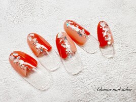 塗りかけシェルネイル