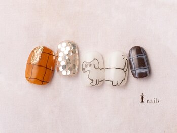 アイネイルズ 横浜EAST店(I-nails)/落書きわんちゃんネイル