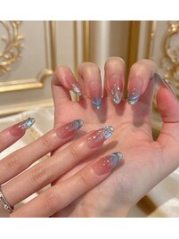 ブルーグラデーションネイル