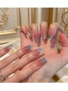 ブルーグラデーションネイル