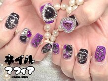 ネイルマフィア 渋谷(NAIL MAFIA)/ハートパーツ盛りネイル