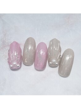 ネイルアンドまつげ リュフェール 五反田(Nail Lufaire)/人魚の鱗マグネットネイル