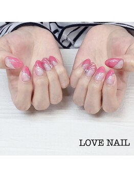 ラブネイル(LOVE NAIL)/ナナメフレンチネイル