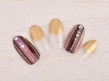 ア ネイル(A nail)/ボルドー☆ラメフレンチ