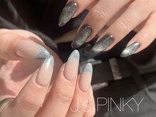 ネイルスペース ジェイズ ピンキー(NAIL SPACE J's PINKY)/もやもやフレンチ×ブラックマグ