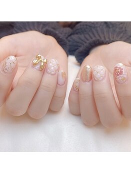 ピオニーネイル(peony nail)/成人式ネイル