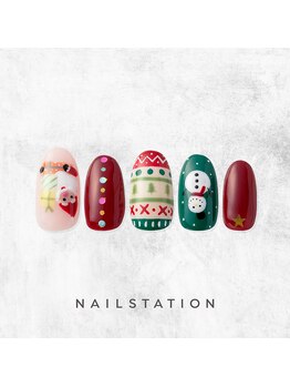ネイルステーション ルミネ有楽町店(NAIL STATION)/クリスマスネイル／パラジェル