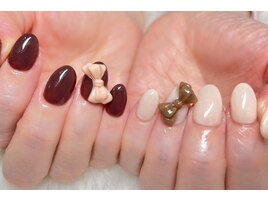ワンカラー×リボン