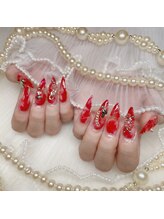 アイカ(Aika)/10本長さだしインク風ネイル