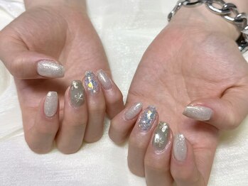 メルシー 川口店(merci)の写真/【NEW OPEN★川口駅徒歩2分】トレンドのワンホンネイル×マグネット♪シンプルなのに目を引く上質な指先へ!