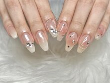 バベル 北堀江店(Babel)/ホワイトミラーネイル ¥8000