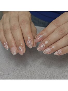 カラーズ(COLORS)/ピンクツイードネイル