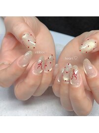 バレンタインネイル