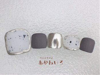 ネイルサロン あかねいろ/ダルメシアンネイル　ミラー　