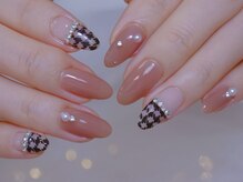 幻之花ネイル/千鳥柄ネイル　秋ネイル