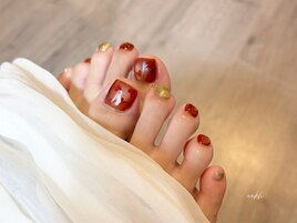 秋冬フットネイル
