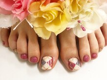 デコルネイル(Decor nail)/[山本]冬でもFOOT☆アーガイル柄