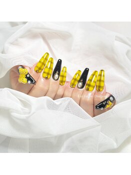 アン ジョーヌドラゴ/【ロングネイル】チェックネイル