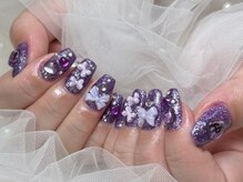 推し活ネイル×リボン