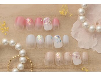 5000円 花 グラデ キラキラ